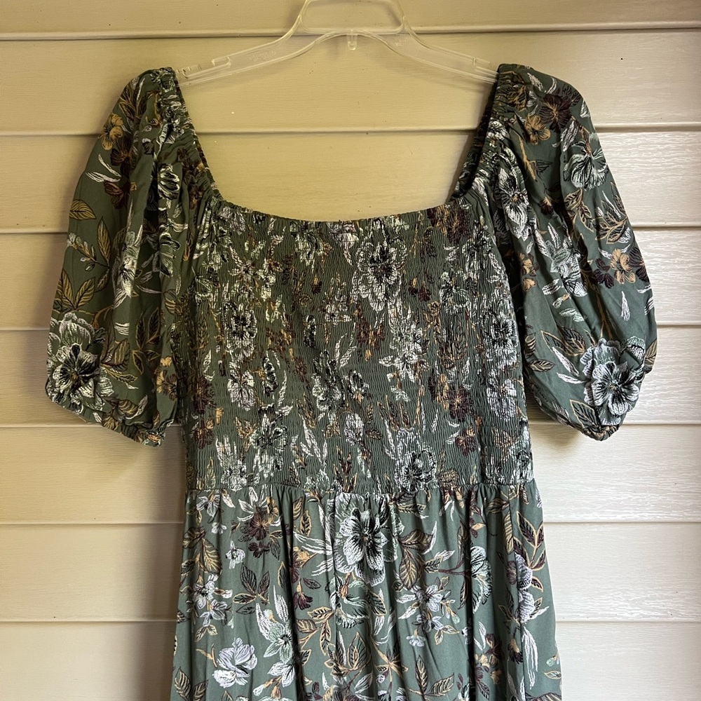 Maurice’s Smocked Floral Green Dress Size XXL - Picture 2 of 14